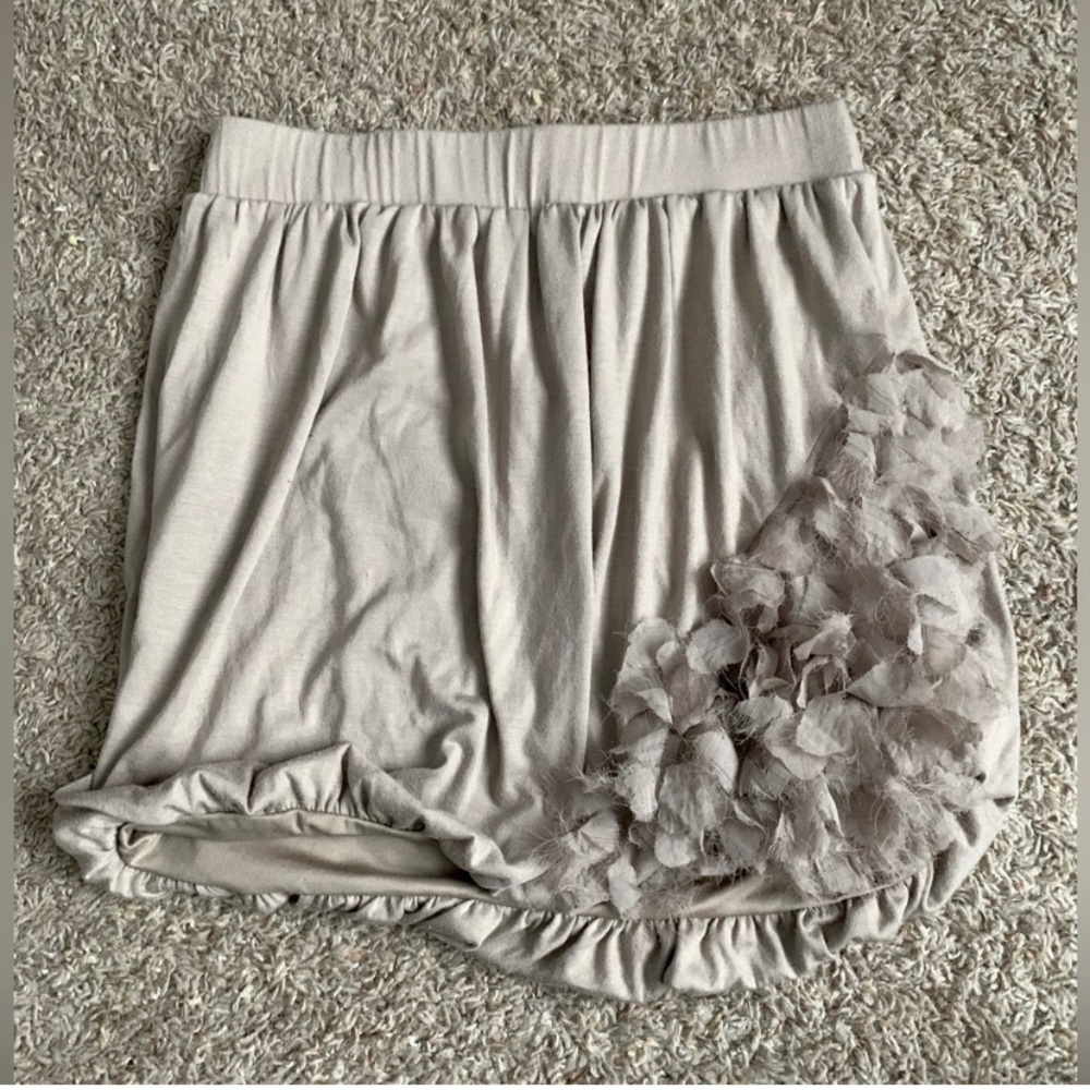Cream Skirt with Floral Detail